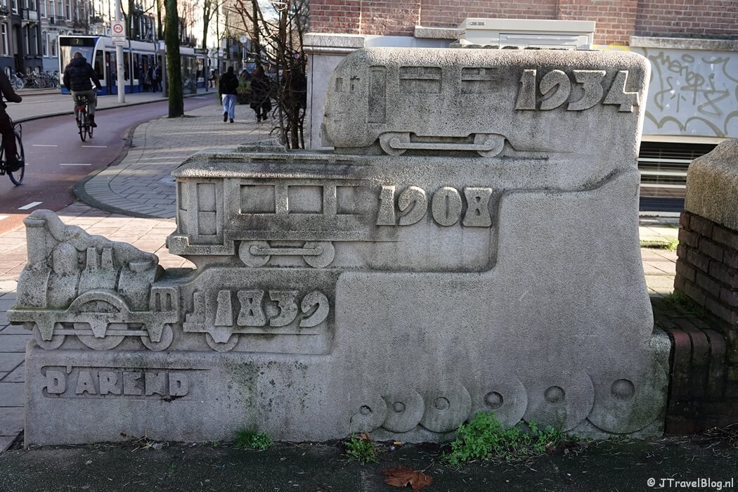 Trein gedenkteken tijdens mijn onderwijshistorische wandeling in Amsterdam