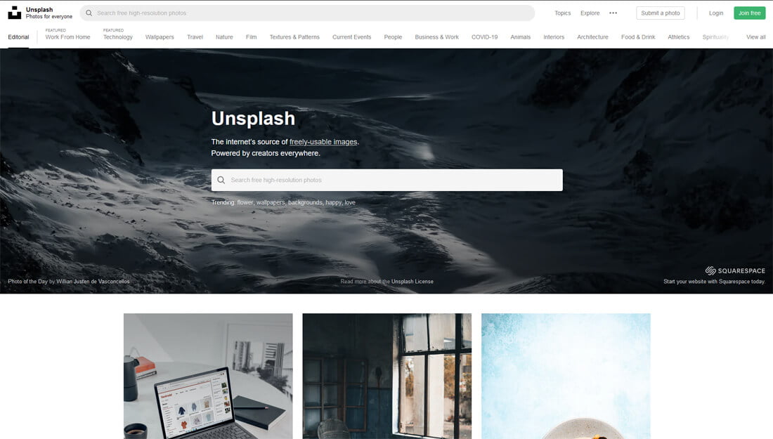 Unsplash: een website met gratis afbeeldingen