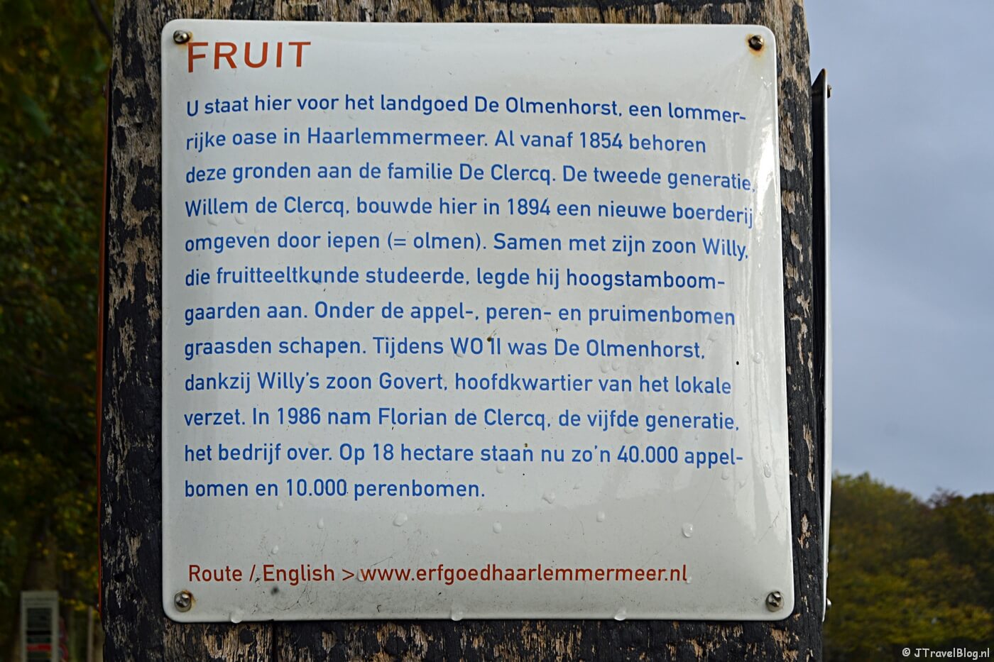 Verhalenpaal nr. 15 - FRUIT / Olmenhorst