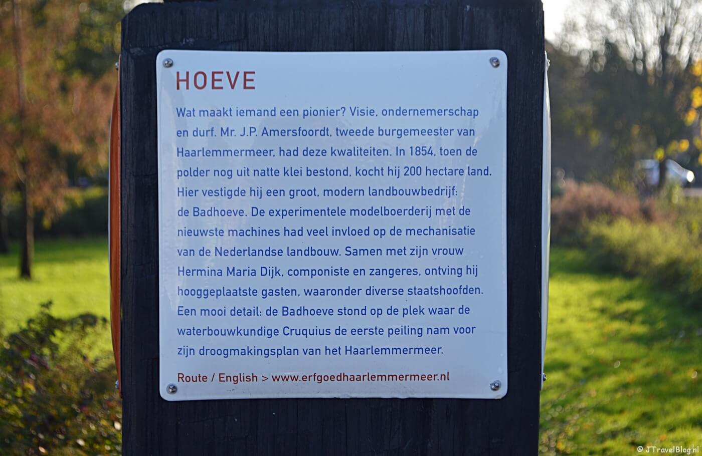 Verhalenpaal nr. 10 - HOEVE / Badhoeve