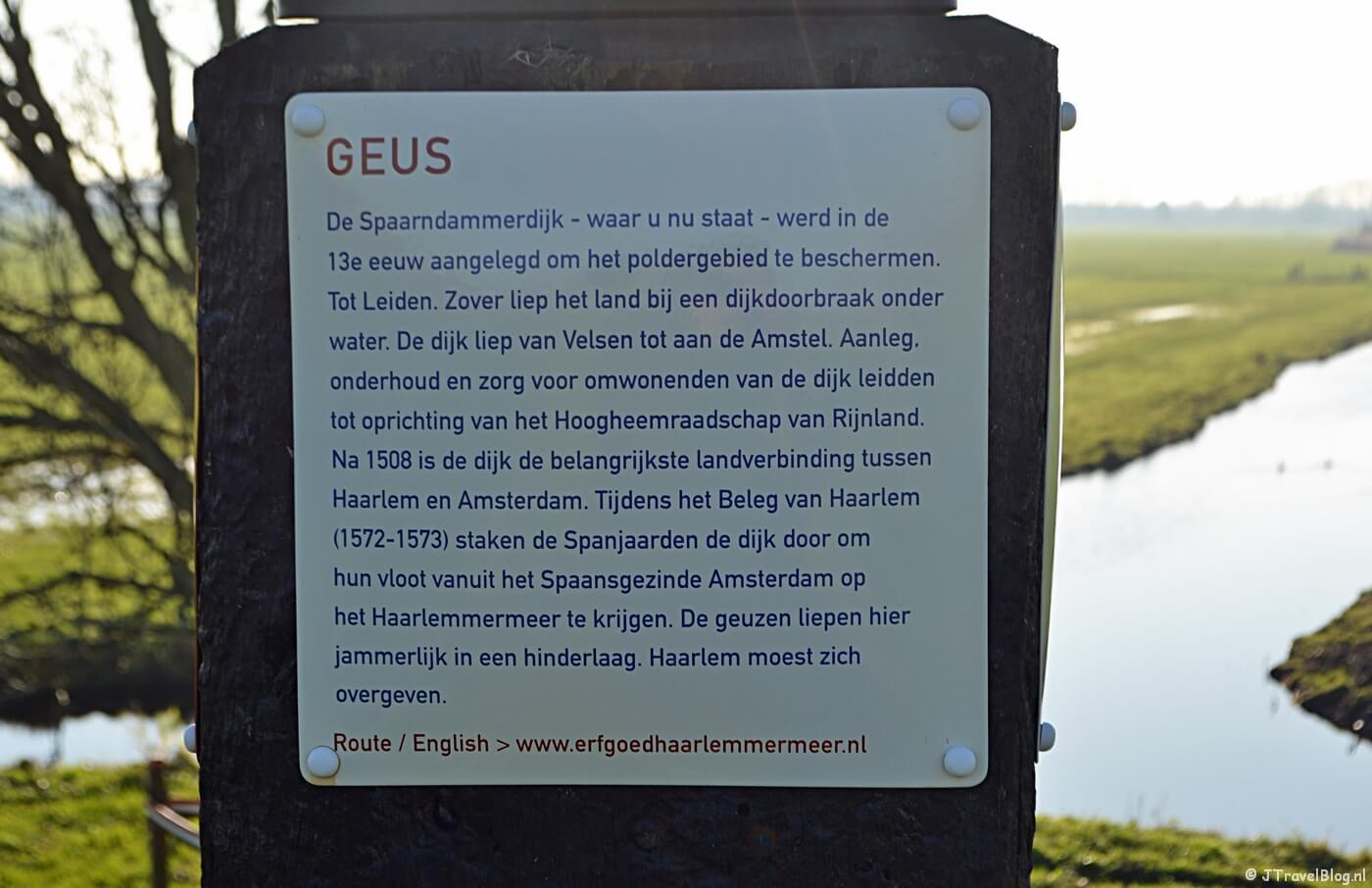 Verhalenpaal nr. 18 - GEUS / Spaarndammerdijk