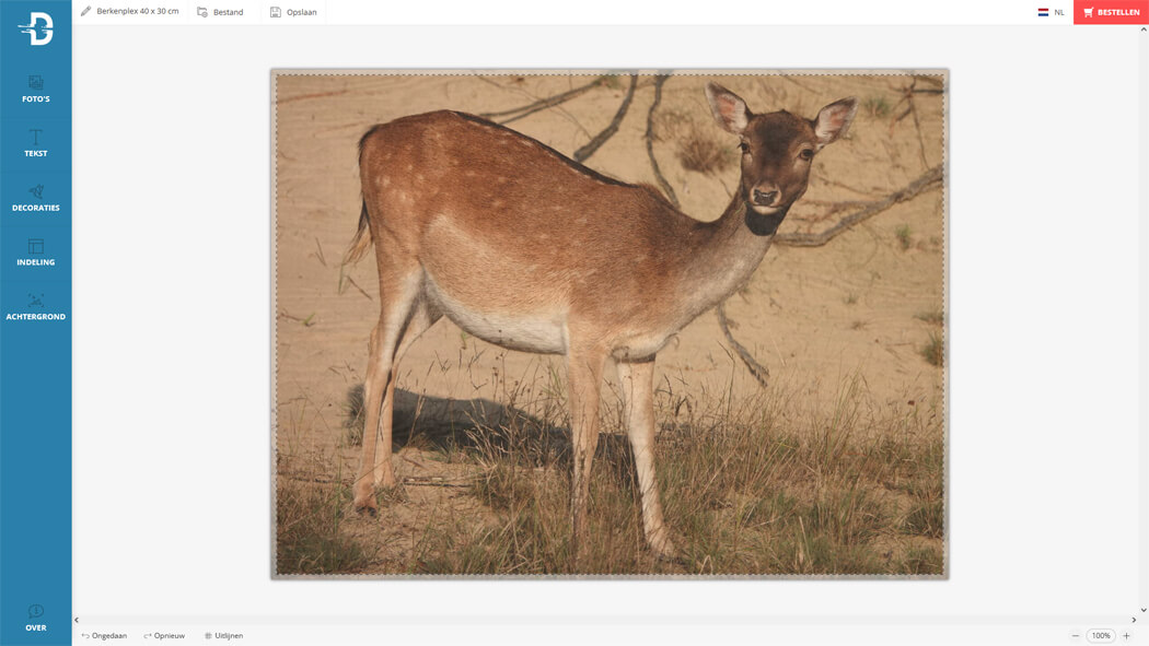 Voorbeeld op de website van Drukwerknodig.nl