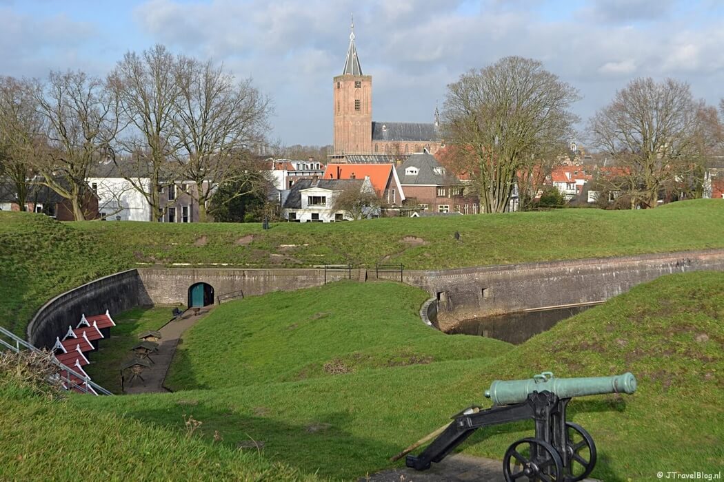 Het uitzicht vanuit het Nederlands Vestingmuseum in Naarden